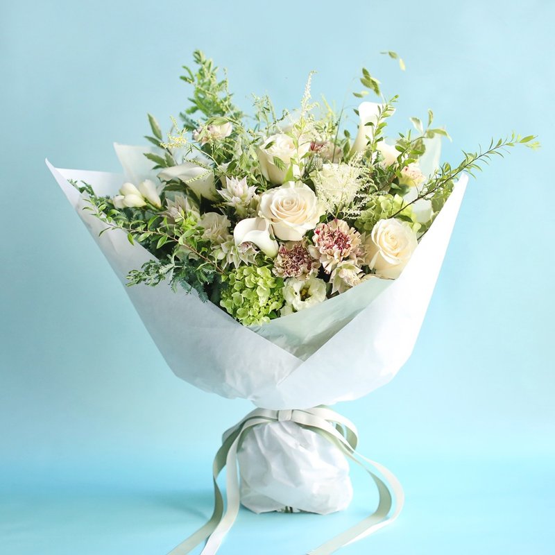 Manye - Valentine's Day Bouquet - ช่อดอกไม้แห้ง - พืช/ดอกไม้ ขาว