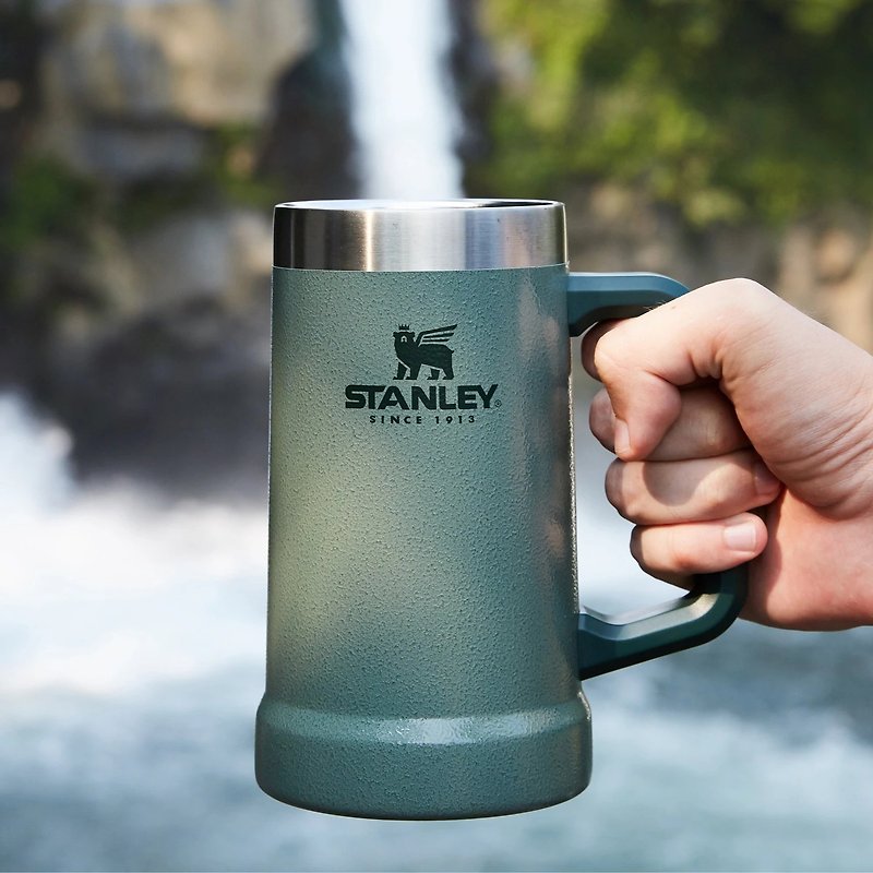 STANLEY 冒險系列 真空啤酒杯0.7L / 錘紋綠 - 咖啡杯 - 不鏽鋼 