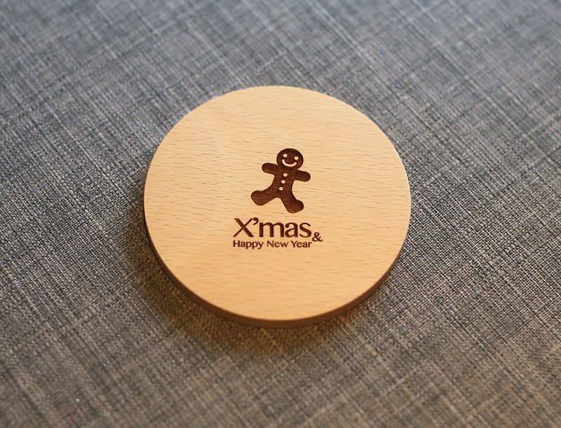Christmas coaster gingerbread man - Other - Wood Brown