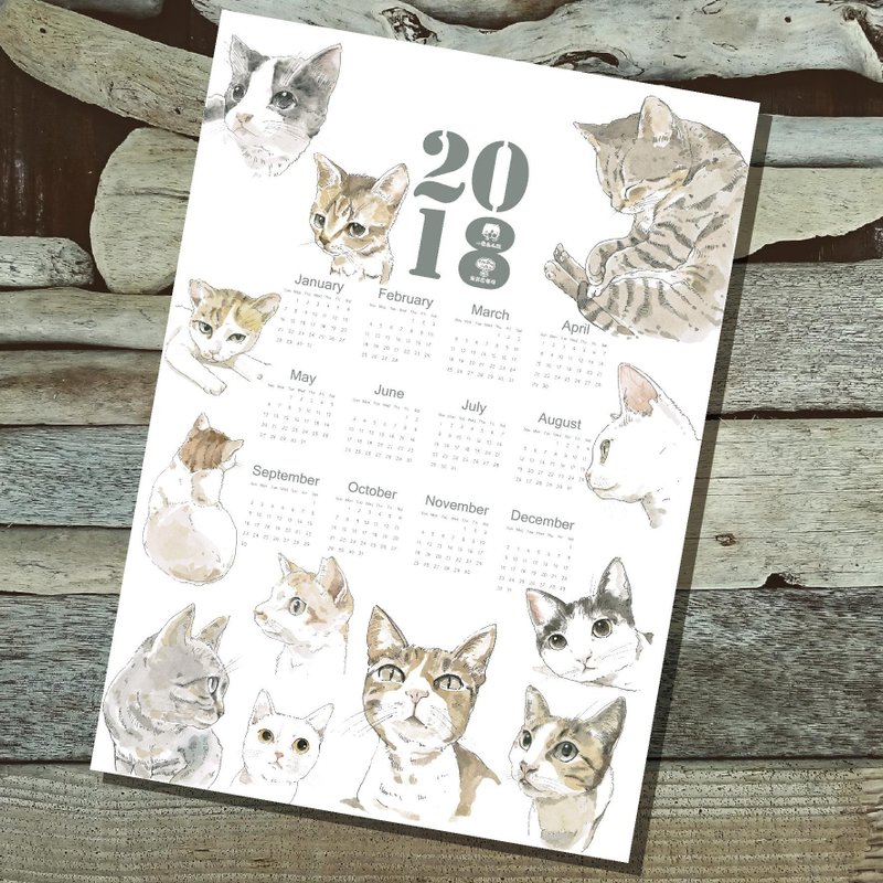 2018 Orchid Island Cat Calendar - ปฏิทิน - กระดาษ 