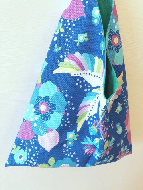 Triangle Tote Bag / Japanese Origami Bag - Rainforest - Blue - Shop chez-lu  Handbags & Totes - Pinkoi