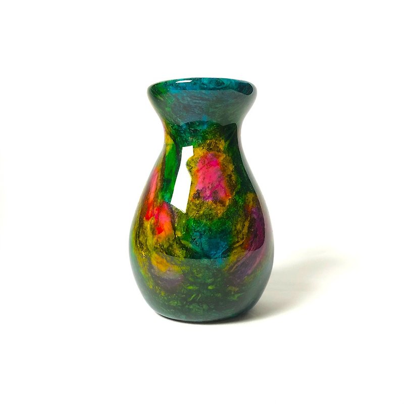 Rainbow Jade Craft Vase - Pottery & Ceramics - Stone Multicolor