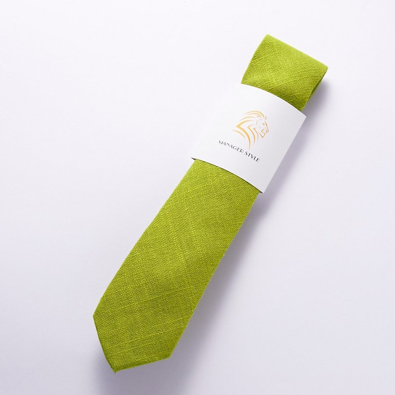 C0615-30 - 領帶/領帶夾 - 棉．麻 綠色