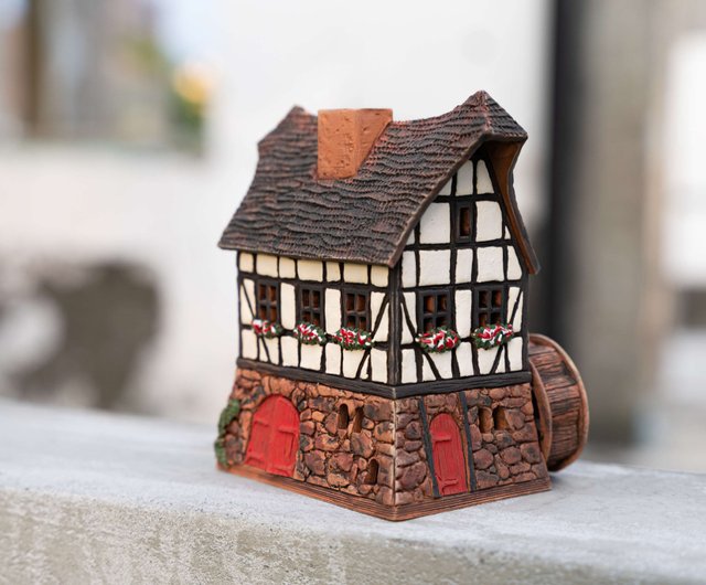 屋久杉　水車小屋　置物 屋久杉 水車小屋 置物