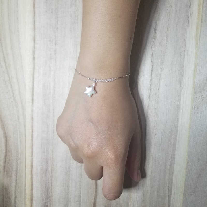 獨家-星願:天然星形淡水珍珠925純銀手鏈(歲末驚喜/心動/放閃) - 手鍊/手環 - 珍珠 白色