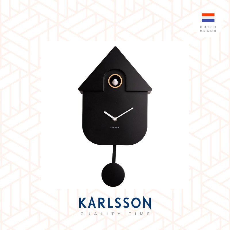 Karlsson, Wall clock Modern Cuckoo black (Pendulum) - Clocks - Plastic Black