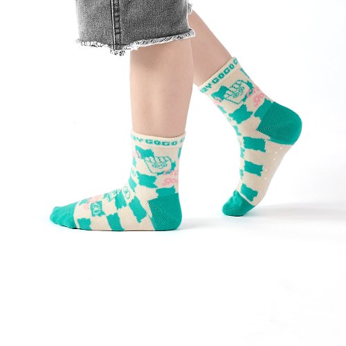 ChangeTone 【聯名系列 Crazygogo】魔術方塊 /綠(16-18,19-22)MIT設計兒童襪