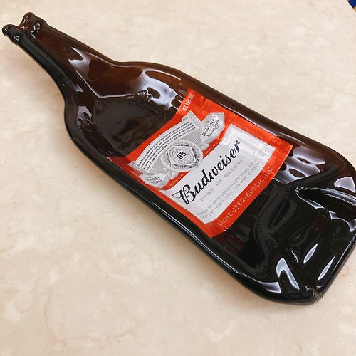 Flat Wine Bottle Art 瓶瓶禮 百威啤酒Budweiser 酒瓶盤 收納盤