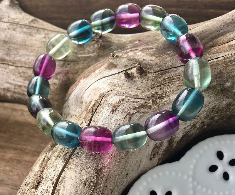 Ambilight / high quality rich color clear fluorite bracelet - Bracelets - Gemstone Purple