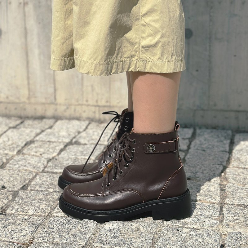 Toronto Traveler Platform Boots - Acorn - รองเท้าลำลองผู้หญิง - หนังแท้ สีนำ้ตาล