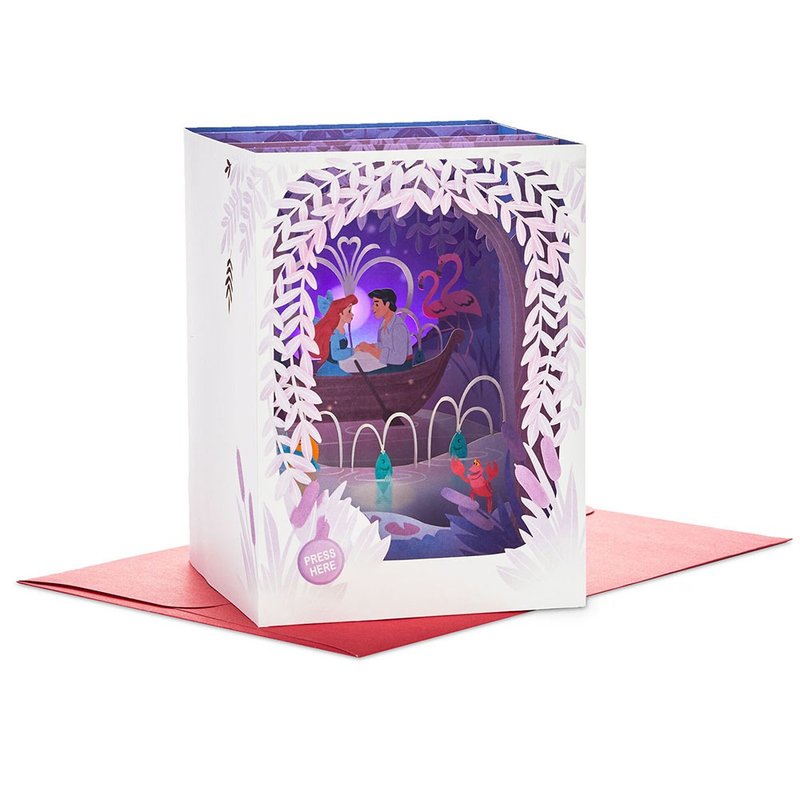 迪士尼小美人魚【Hallmark-Paper Wonder聲光立體卡 情人節】 - 卡片/明信片 - 紙 多色