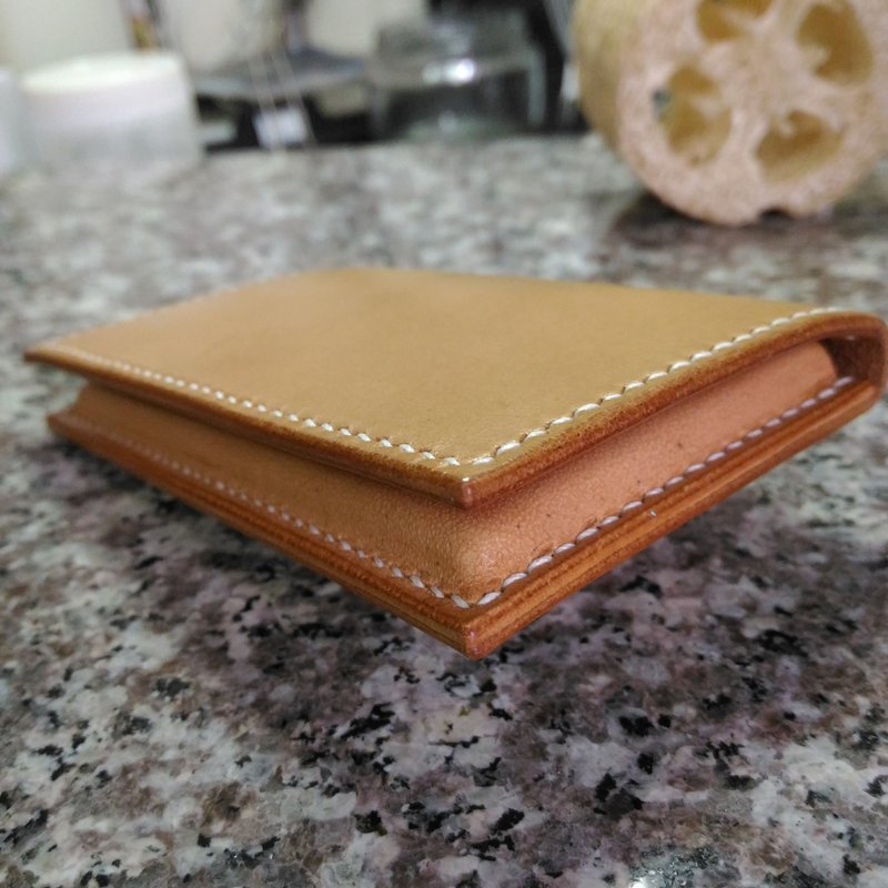 【LS Leatherworks】雙折名片夾 - 名片夾/名片盒 - 真皮 咖啡色