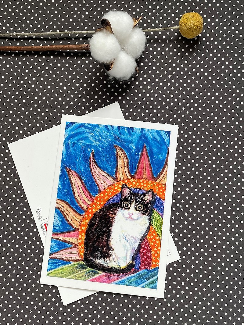 【The sun is just right---Sweet Cats No. 3】Cat postcard - Cards & Postcards - Paper 