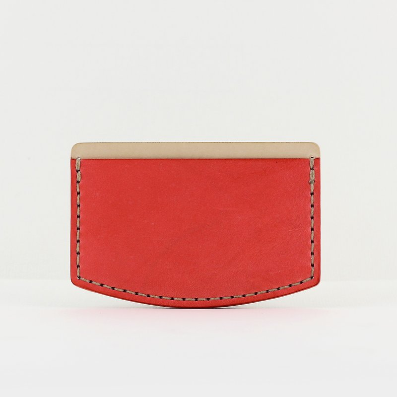 Pocket Ticket Holder/ Easy Travel Card Holder/ Card Sleeve--Pomegranate Red - ID & Badge Holders - Genuine Leather Red