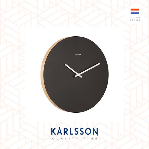 Ur Lifestyle 荷蘭Karlsson, Wall clock 31cm Colour Splash black木制掛鐘