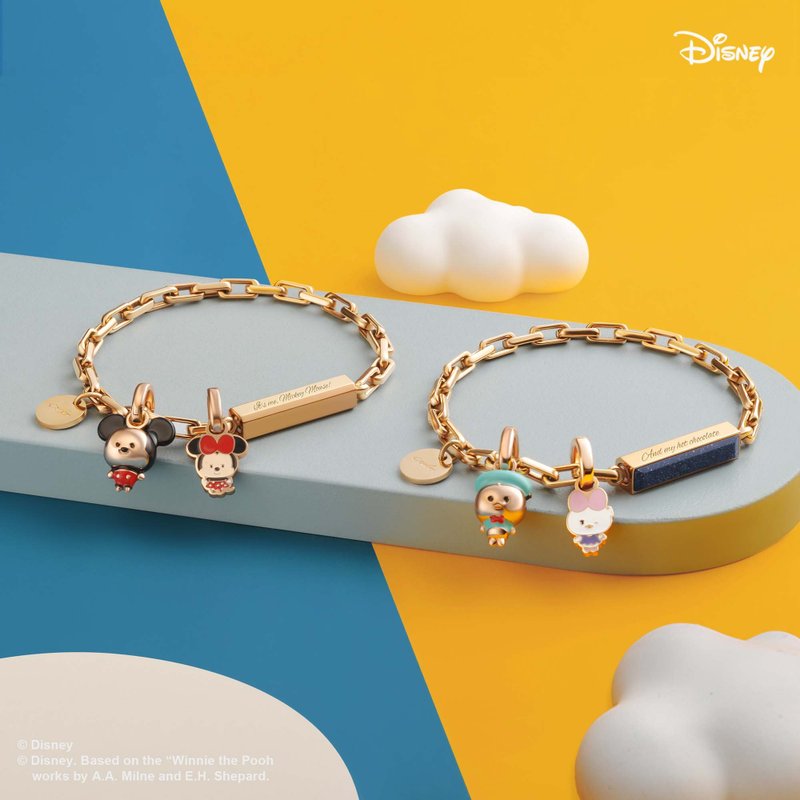 Disney Yululun Customized Box Chain (Gemstone) Bracelet (4 Colours) - สร้อยข้อมือ - โลหะ สีทอง