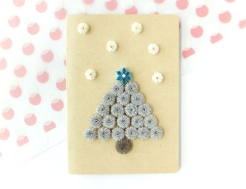 Hand made decorative cards-Christmas tree - การ์ด/โปสการ์ด - กระดาษ สีเทา