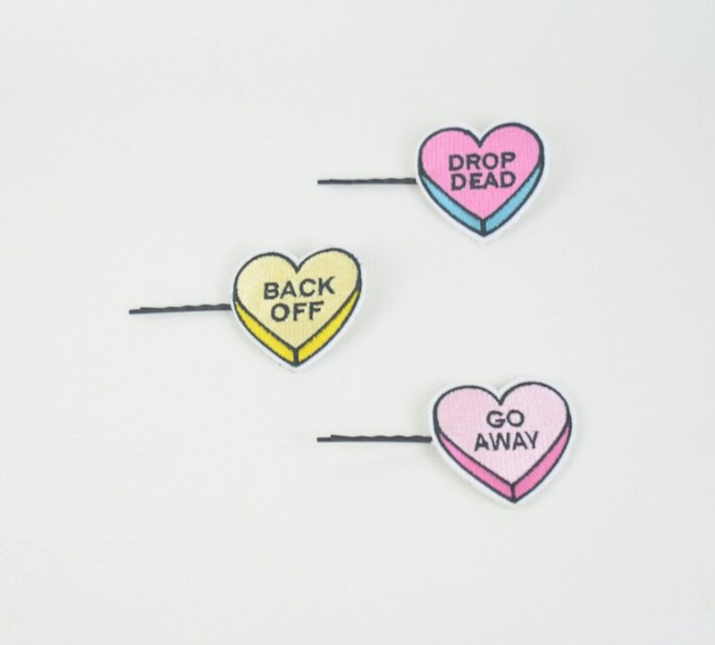 俏皮愛心髮夾 可愛 兒童 復古 宅  નર્ડ 趣味 禮物 - 髮夾/髮圈 - 其他材質 多色