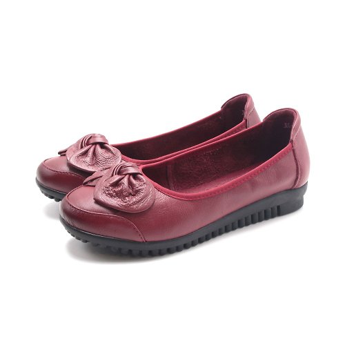 米蘭皮鞋Milano W&M(女)可愛扭結防滑底娃娃鞋 女鞋-紅色(另有黑色)