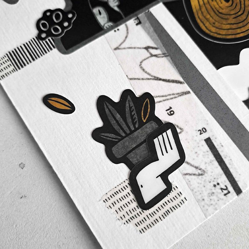 【 STICKER 】Traces of life 010 - Stickers - Paper Black