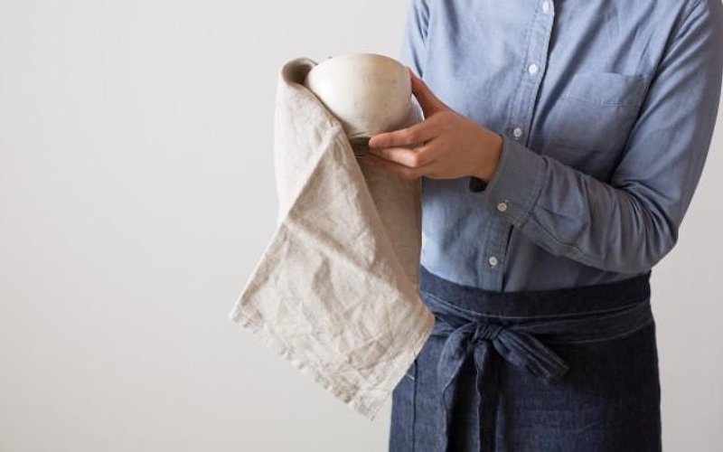【新柄無地追加】日本の職人が織るリネンキッチンクロス　全11色 - 其他 - 棉．麻 卡其色