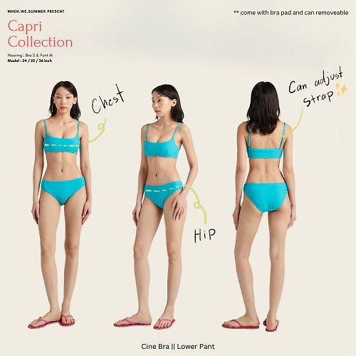 when.we.summer Swimwear / Capri Collection Cine Bra (Only top) - Shop  whenwesummer Women's Swimwear - Pinkoi