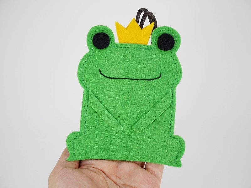 可愛動物鑰匙包－青蛙王子_歲末驚喜 - 鑰匙圈/鎖匙扣 - 聚酯纖維 綠色
