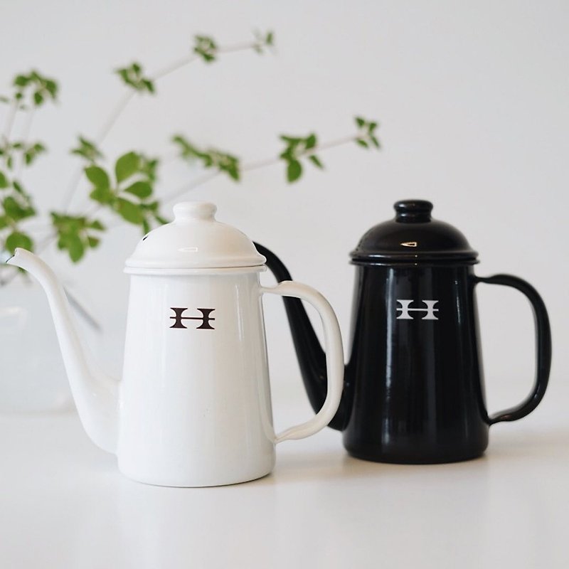 Horiguchi Coffee Pour Over Kettle(White) - Coffee Pots & Accessories - Enamel White