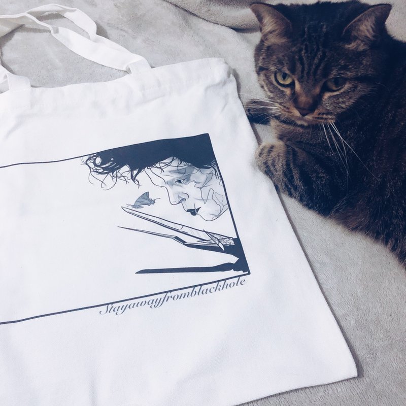 movie series - Totebag no.3 - 側背包/斜背包 - 棉．麻 白色