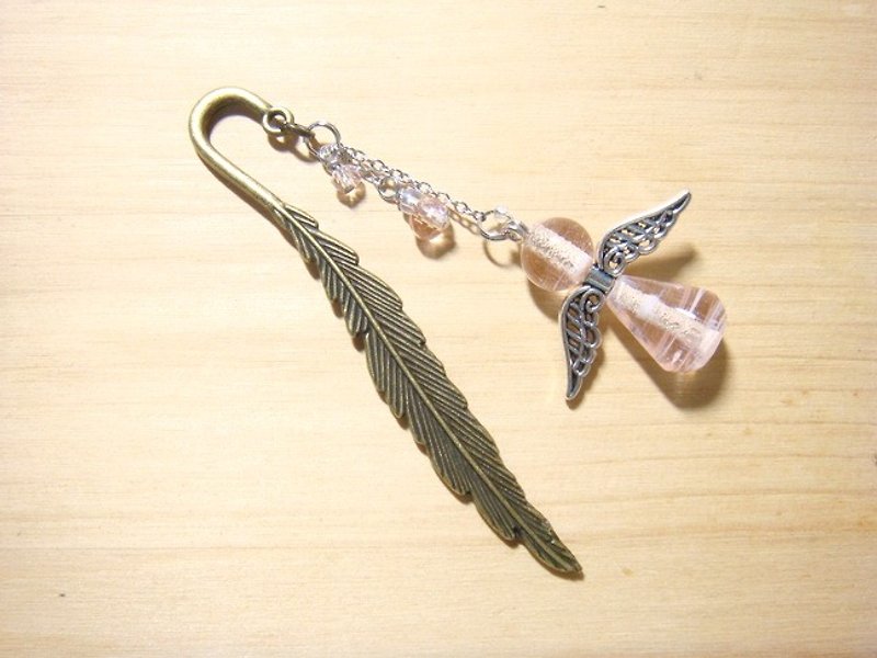 Grapefruit Lin Liuli- Feather Bookmark (Small) - Little Angel (Sakura Pink) - Bookmarks - Glass Pink