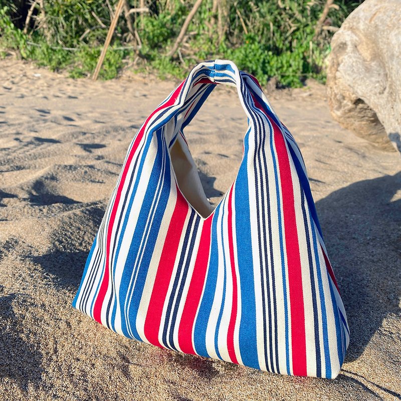Canvas triangle tote bag walking bag - Handbags & Totes - Cotton & Hemp Red