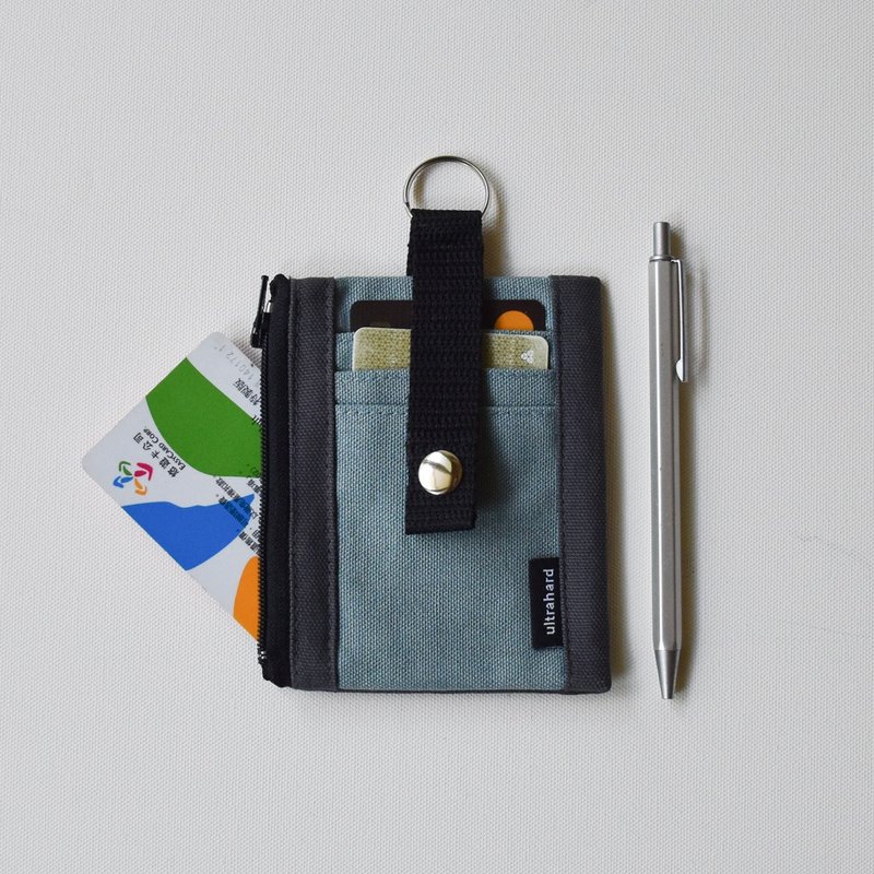 Ultrahard Minimalist Portable ID Card Holder Coin Purse/ID Cover - Water Blue - กระเป๋าใส่เหรียญ - ผ้าฝ้าย/ผ้าลินิน สีน้ำเงิน