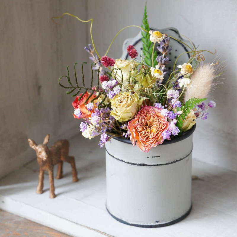 【線上】DIY材料包 自然鄉村乾燥花馬口鐵 (附簡易說明書電子檔) - 植栽/花藝 - 植物．花 