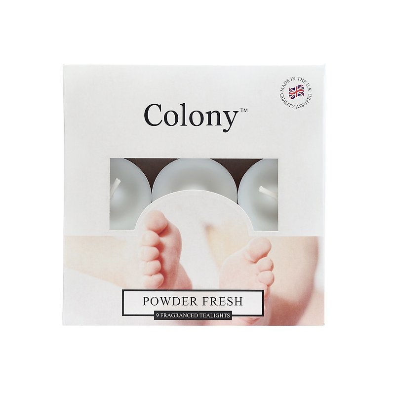 British Candle Colony Series Talcum Powder 9 Into Mini Candle - Candles & Candle Holders - Wax White