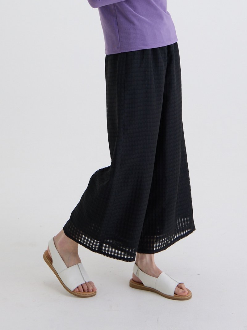 追光者 クールワイドパンツ - 追夜 - パンツ レディース - ポリエステル ブラック