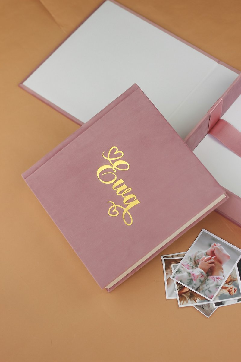 紙 相簿/相本 粉紅色 - Pink photo album photo book of wishes for a wedding 23x23 cm