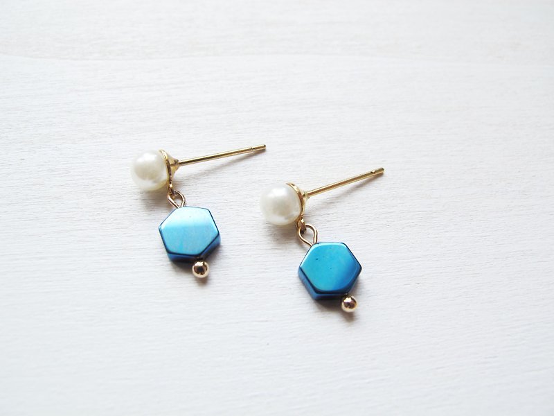Rosy Garden Blue Hematite earrings - Earrings & Clip-ons - Gemstone Blue