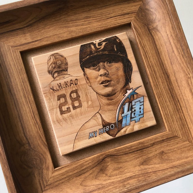 Customized pyrography - one portrait model - Customized Portraits - Wood Khaki