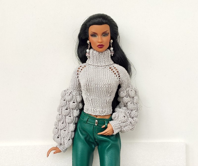 Sweater handmade clothes for doll FR NuFace Barbie doll 12 in. 30cm