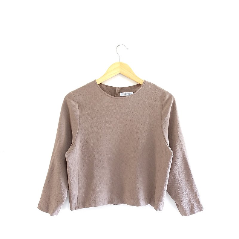 │Slowly│Chocolate-vintage top│vintage.Retro.Art.Made in Japan - Women's Shirts - Polyester Brown