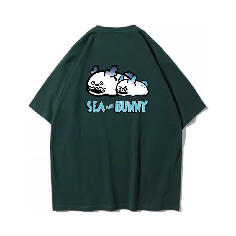 SEA BUNNY unisex short-sleeved T-shirt 8 colors for men and women fishing club - Men's T-Shirts & Tops - Cotton & Hemp Green