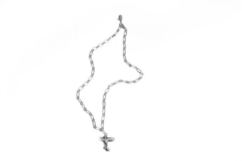 Knot Alphabet NecklaceSilver 99.99 / T / - 項鍊 - 純銀 銀色
