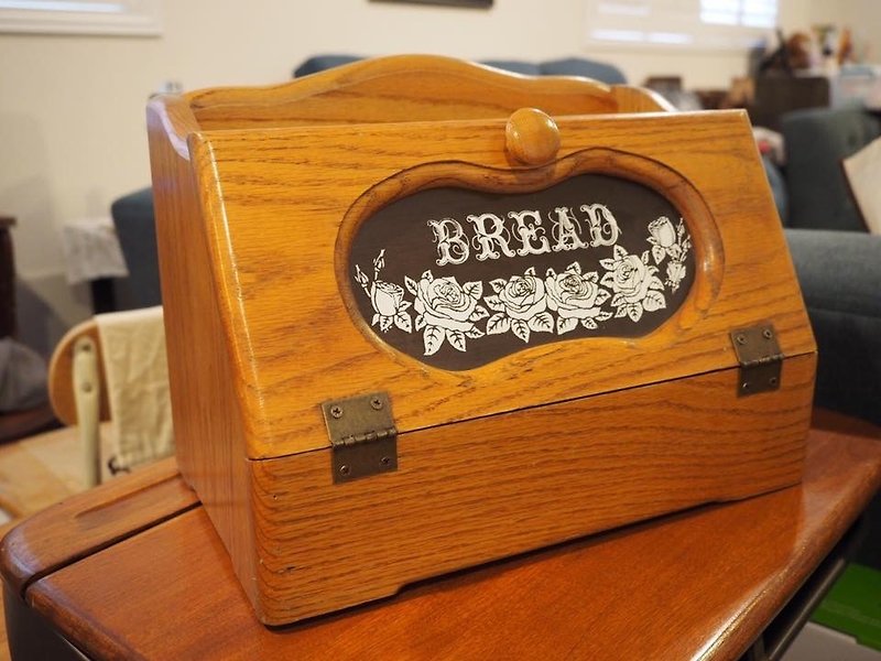美國早期實木麵包箱 - 收納箱/收納用品 - 木頭 