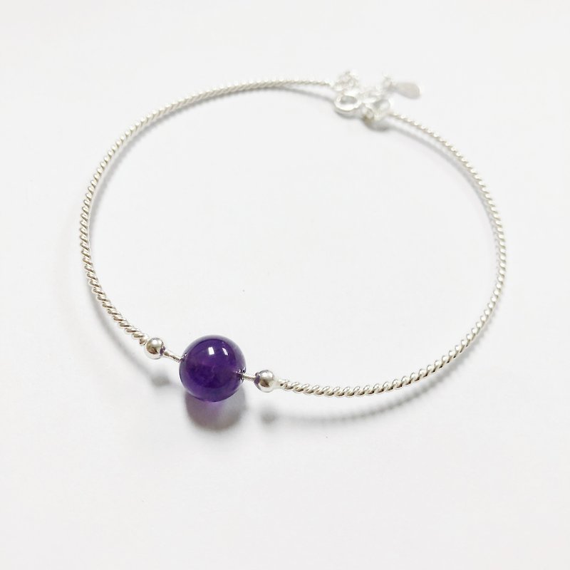 Blessing  Personalized  amethyst Bracelet Bangle Silver  - Bracelets - Glass Purple