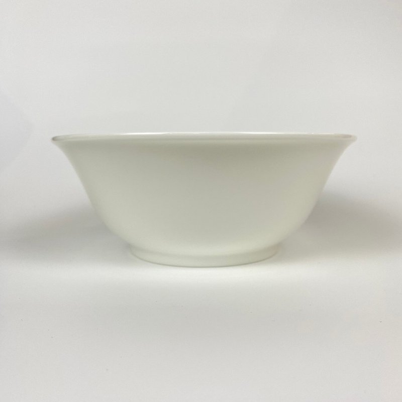 【Narumi】Chinese White Chinese pure white bone china noodle bowl 21cm - ถ้วยชาม - ดินเผา ขาว