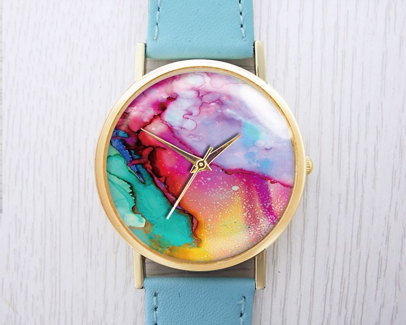 Watercolor rendering-Women's Watches/Men's Watches/Unisex Watches/Accessories【Special U Design】 - Women's Watches - Other Metals Multicolor