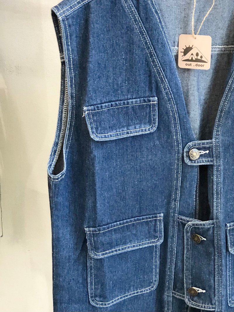 Adults' denim casual work vest - เสื้อกั๊กผู้หญิง - วัสดุอื่นๆ สีน้ำเงิน