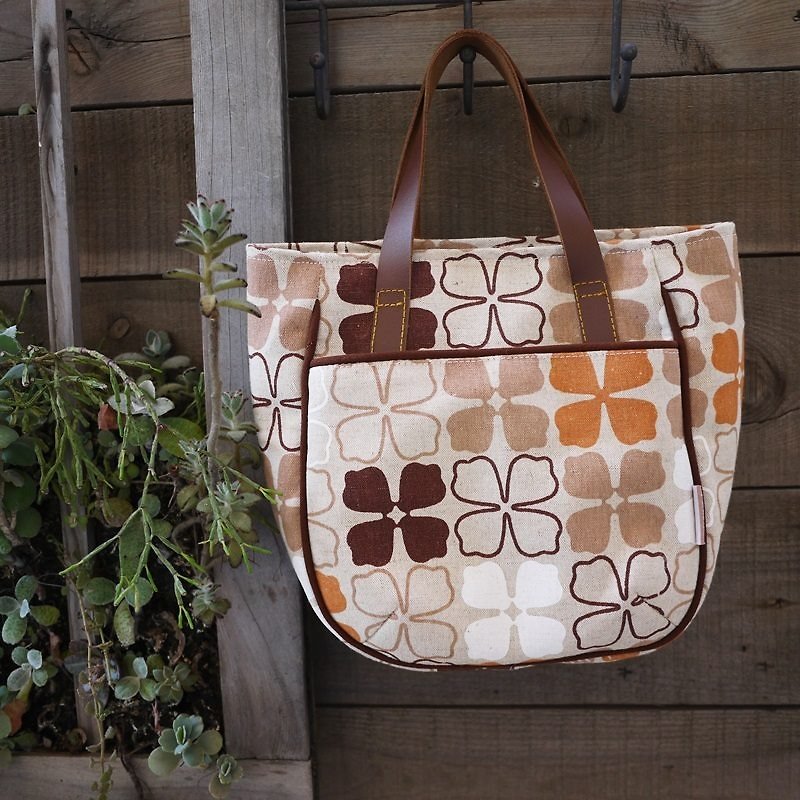 Clover Handbag (Orange) - Handbags & Totes - Cotton & Hemp 