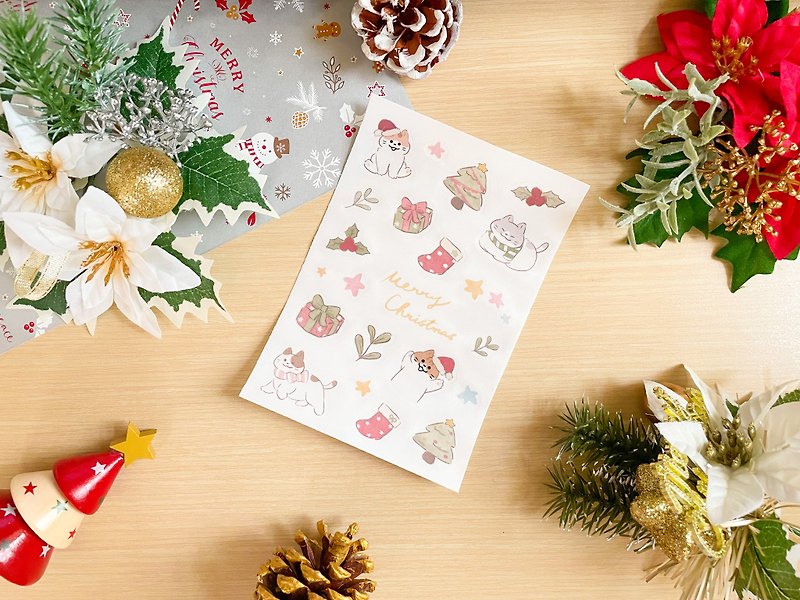 Christmas Watercolor Cutting Die Transparent Sticker - สติกเกอร์ - กระดาษ หลากหลายสี