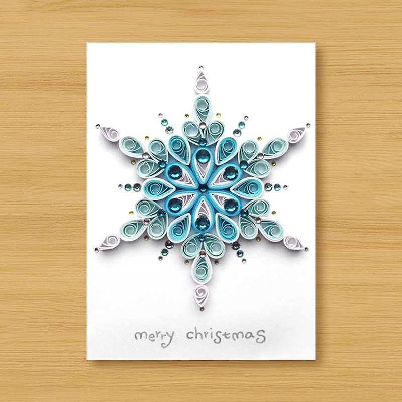(2 options for choice) Handmade rolled paper card _ Ice crystal snowflake Christmas greetings-Christmas card - Cards & Postcards - Paper Purple